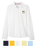 Girls' Long Sleeve Stretch Pique Polo