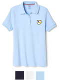 Girls Short Sleeve Interlock Polo with Picot Collar