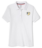 Girls Short Sleeve Interlock Polo with Picot Collar