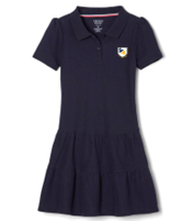 Girls' Short Sleeve Ruffled Pique Polo Dress