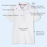 Toddler Girls' Short Sleeve Interlock Polo with Picot Collar